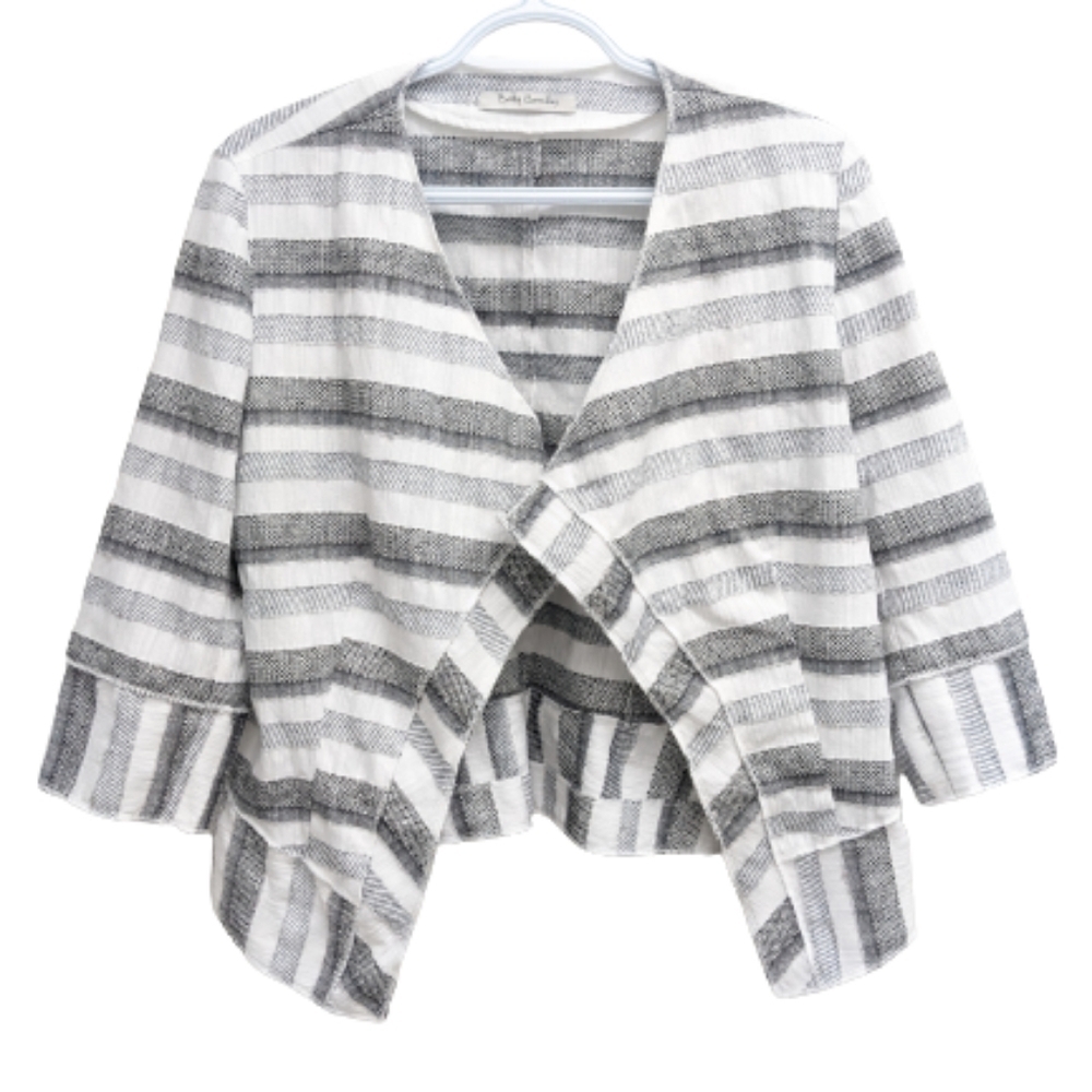Betty Barclay women's textured stripes open front jacket size 10 - Picture 10 of 10